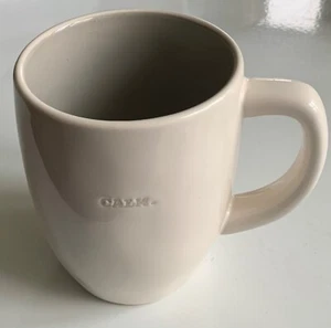 RAE DUNN Mug CALM Embossed BLOCK Letters GREY Interior 16 oz NWT - Picture 1 of 6