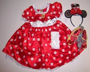 NWT Disney Store Minnie Mouse S 5-6 Costume Dress Ears Headband Gloves & Shoes - Picture 1 of 1