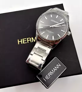 OROLOGIO HERMANN SPORT DIVER 42MM ACCIAIO QUARZO GHIERA ZIGRINATA - Foto 1 di 3