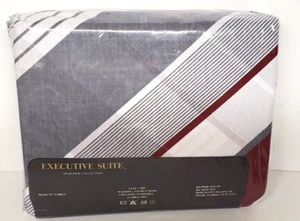 Executive Suite Full Size Sheet Set Stripes 4 PCS New Old Stock Package End Open - Picture 1 of 9