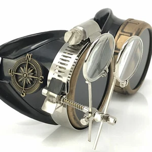 Vintage Victorian Steampunk costume Goggles Cosplay glasses - Picture 1 of 9