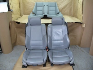 🥇01-06 BMW E46 CONVERTIBLE FRONT & REAR LEATHER SPORT SEAT CUSHION SET GRAY OEM - Picture 1 of 24