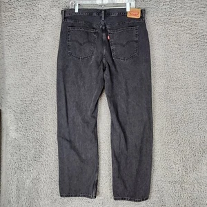 Levis Jeans Damen X 32 Schwarz Baumwolle High Rise Low Pro Straight - Bild 1 von 12