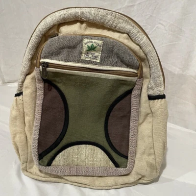 Himalayan Hemp Backpack Travel Hippie Hemp Padded Compartment THC Free Cotton - Image 1 of 4