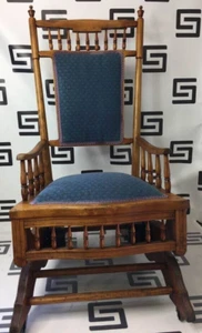 Antique Rocker Platform Rocking Chair Walnut or Cherry Springs Turned Late 1800s - Picture 1 of 7
