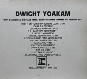 DWIGHT YOAKAM - LAST CHANCE FOR A THOUSAND YEARS - RARE 14 TRACKS PROMOTIONAL CD - Picture 1 of 2