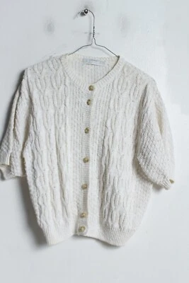 St Michaels Vintage m&S Womens Cable Knit Cardigan - Cream - Size 8 10 (z-h7) - Image 1 of 4