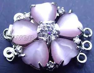 25 mm Lila Katzenauge Strass Blume 3 Stränge Verschluss Zubehör für Schmuck - Bild 1 von 5