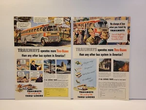 Trailways Tours 1951 Vintage Print Ad Ephemera Wall Decor Art - Picture 1 of 7