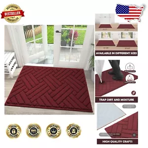 Stylish Indoor Entryway Rug with Non-Slip Rubber Backing - 36"x59" Red Design - Picture 1 of 9