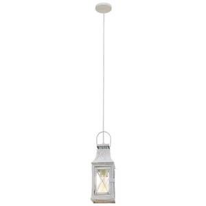 EGLO VINTAGE sospensione E27 1 luce da 60W metallo bianco finiture rosse EGLO 49 - Foto 1 di 1