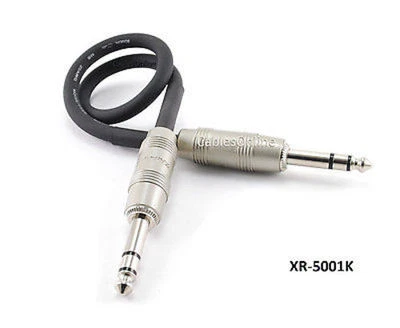 Аудиокабель бесшумный 1 фут Kirlin TRS 1/4 дюйма штекер на штекер 20AWG - Изображение 1 из 3