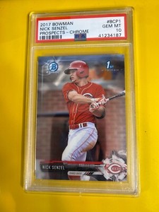 RS12424   2017 Bowman Chrome Prospects #BCP1 Nick Senzel  PSA 10
