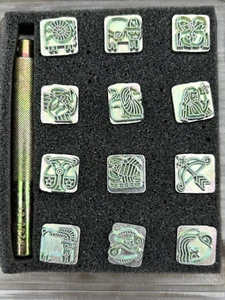 1/2" Zodiac Symbol Leather Stamp Set 13 Piece Leatherworking Set - Picture 1 of 2