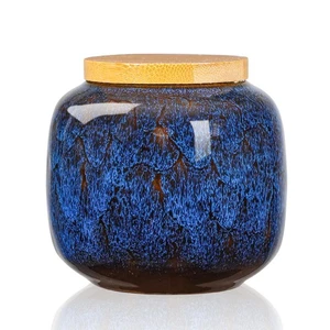 6oz Flambe Glaze Ceramic Loose Tea Canister Vintage Storage Jars with Airtigh... - Bild 1 von 7