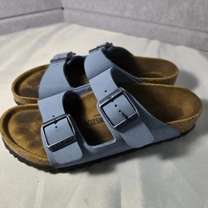Sz Birkenstock Sandals Youth Blue Size 32/1-1.5 Birko Buckle Suede/Leather - Picture 1 of 6