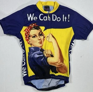 Women’s Retro Image We Can Do It Rosie Cycling Jersey Sz M 38 USA Made - Picture 1 of 7