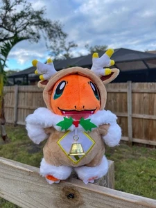 Christmas Charmander In Reindeer Costume Custom Pokemon Plush - Picture 1 of 5