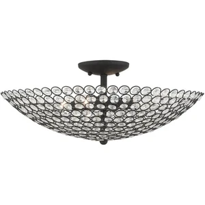 Livex Lighting 40447-04 Cassandra 4 Light 20 inch Black Semi Flush Ceiling Light - Picture 1 of 6