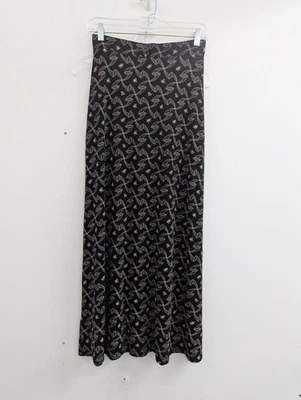 Maxi Falda Vintage Tapemeasure Negra y Marrón Estampado Floral Para Mujer Talla M Foto 1 de 3