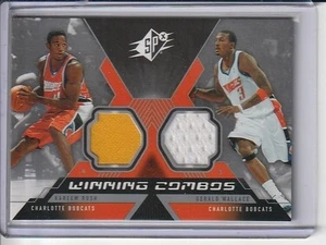 2005-06 SPx Winning Materials Combos #WC-RW Kareem Rush/Gerald Wallace-Bobcats - Foto 1 di 2