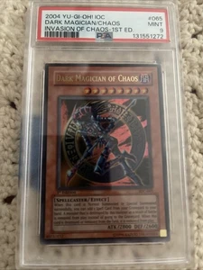 2004 YU-GI-OH INVASION OF CHAOS IOC-065 Dark Magician Of Chaos PSA 9 1st Edition - Picture 1 of 2