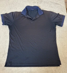 Peter Millar Crown Crafted Summer Comfort Polo Shirt MediumBlue Stripe Golf Flaw - Picture 1 of 23