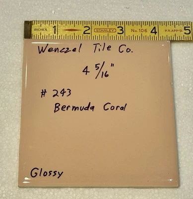 1 pc. Light Pinkest Brown: 4-5/16" Glossy Ceramic Tile: Wenczel, Bermuda Coral - Image 1 of 4