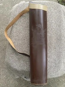 VINTAGE BEAR ARCHERY GRAYLING MI INDIAN IN CANOE QUIVER NICE!! - Picture 1 of 12