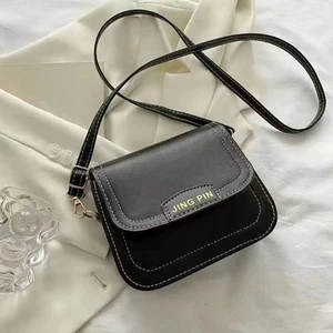 Trend Crossbody Bag for Women Color-Block Shoulder Bag PU Leather Messenger Bag - Picture 1 of 10