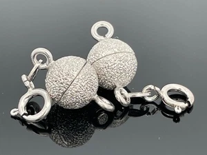 2-TEILIGES SET MAGNETSCHLIESSE Ø CA. 10,0 MM AUS 925/- SILBER  RHOD. SCHMUCKJAGD - Bild 1 von 4