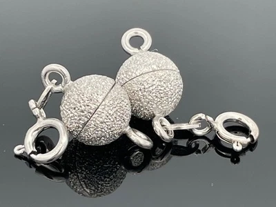 2-TEILIGES SET MAGNETSCHLIESSE Ø CA. 10,0 MM AUS 925/- SILBER  RHOD. SCHMUCKJAGD - Bild 1 von 4