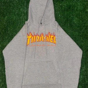 Thrasher Sweatshirt Mens Small Gray Hoodie Flame Logo Skateboard Magazine - Picture 1 of 7