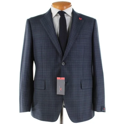 Abrigo deportivo de lana Cardinal of Canada nuevo con etiquetas talla 42S EE. UU. en azul con cuadros marrones y grises Foto 1 de 4