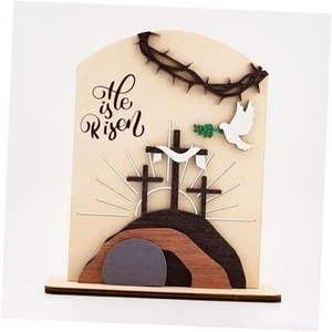 He is Risen Wooden Easter Decor – Christian Resurrection Scene with Empty Tomb - Picture 1 of 3
