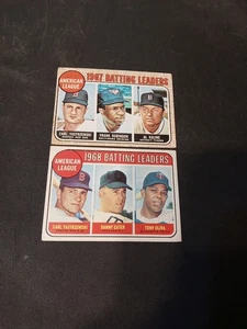 1968 (EX) & 1969 (EX/NM) TOPPS A.L. BATTING LEADERS EX/NM - Picture 1 of 6