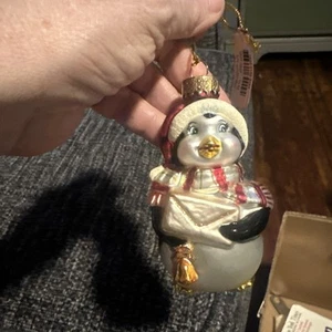 Pinguino vintage in vetro soffiato a mano ornamento - Foto 1 di 4