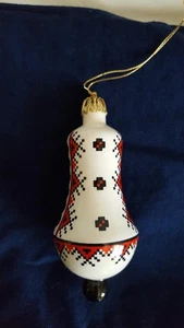 4,5" Vintage rot schwarz Südwesten Weihnachtsschmuck ~ glänzend ~ künstlerisch ~ digital ~ Porzellan - Bild 1 von 5