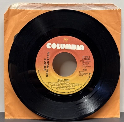 BRUCE SPRINGSTEEN  Badlands / Streets of Fire rare original 45 from 1978 - Image 1 of 4