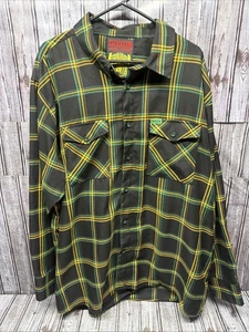 Dixxon Flannel Company 4XL The Smokey Green Black Yellow Jamaica Striped Lion - Picture 1 of 5