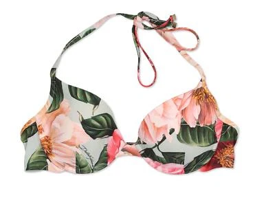 Dolce & Gabbana Mint Green Peony Print Beachwear Bikini Top sz 3 305064 - Image 1 of 2