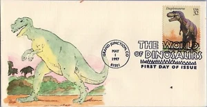 US 3136 FDC Dinosaurs SMB Cachets - Hand Painted - Daspletosaurus ZAYIX - Picture 1 of 2
