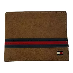 Tommy Hilfiger Herren Echtleder Braun Bi-Fold Geldbörse Karten Geldfach Gebraucht - Bild 1 von 6