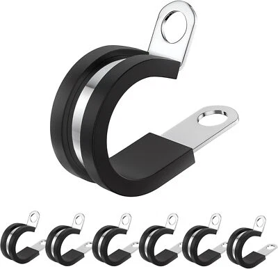 LVVXIXI 30 Pack Cable Clamp, 3/4 Inch Stainless Steel Wire Clamp with Metal Rubber...