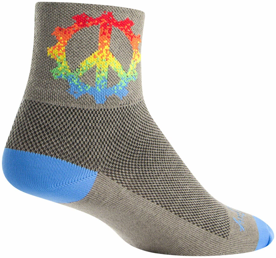 SockGuy Classic 3in Peace Ring Cycling/running Socks L/xl