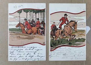 HORSE CAVALLO CHEVAL-LOT 2 POSTCARDS-C65-181 - Picture 1 of 1