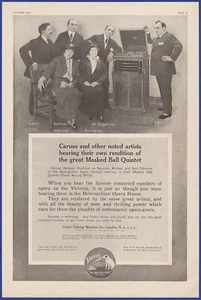 Vintage 1914 VICTOR Victrola Phonograph Caruso Talking Machine Ephemera Print Ad - Picture 1 of 1