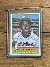 Lee May Signed 1976 Topps Card Dec ‘17 Orioles Auto