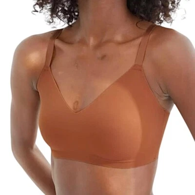 Novo Sutiã Aerie SMOOTHEZ Acolchoado Bralette Almofadas Removíveis Elástico Liso Marrom XXL - Imagem 1 de 4