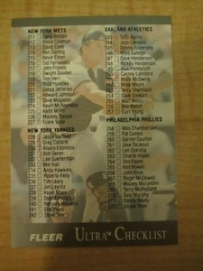 1991 Fleer Ultra Checklist Terry Kennedy #399 San Francisco Giants - Picture 1 of 2